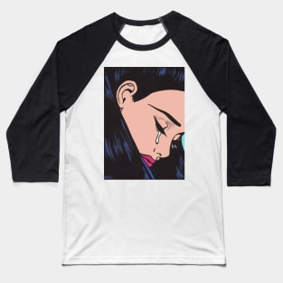 Black Crying Comic Girl Baseball T-Shirt